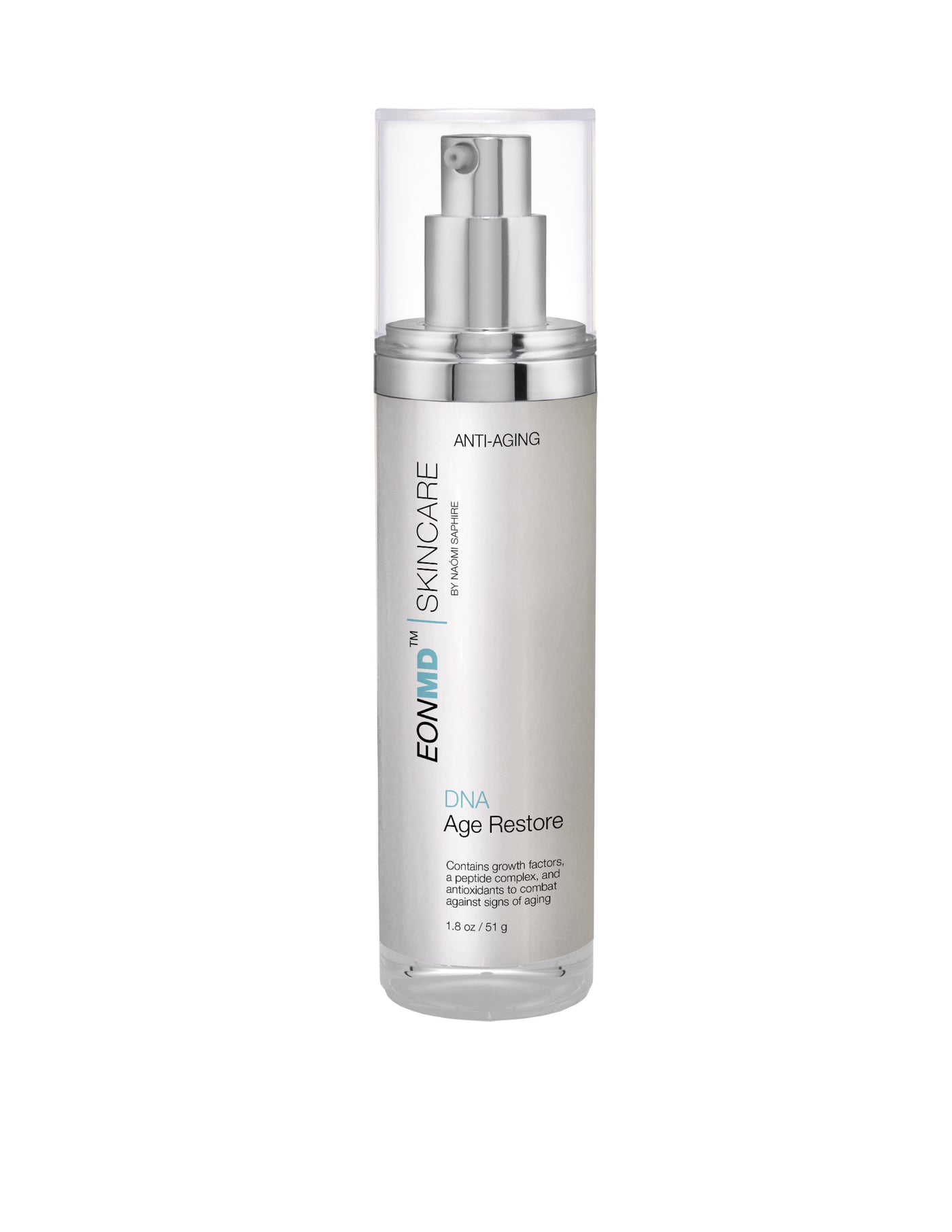This unique and creative formulation, containing human growth factors, a peptide complex, antioxidants, and other skin-restorative ingredients, combats against signs of aging, enhances the production of collagen and elastin and rejuvenates the skin. Other elements also replenish the skin's fatty acids needed to hydrate the skin, leaving it soft, smooth, and restoring its youthful appearance.