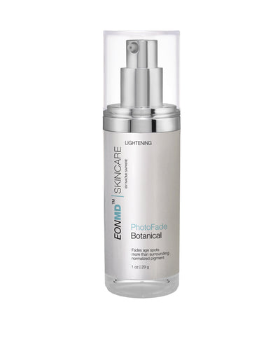 PhotoFade Botanical is a non-Hydroquinone based skin brightening product, containing several botanical skin lightening agents, including Kojic Acid, to provide a powerful effect on pigmentation and age spots found within the skin. The proprietary blend creates a targeted approach to skin lightening, effectively fading age spots more than surrounding normally pigmented skin. Kojic Acid, found in the PhotoFade Botanical, is effective for brightening uneven skin tone. 